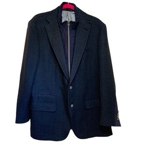 Robert Graham Navy Wool UPTOWN XV BLAZER LONG FIT sz 44L